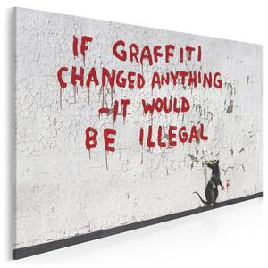 Banksy - If graffiti changed anything - nowoczesny obraz na płótnie - 120x80 cm