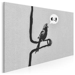 Banksy - Ptak - nowoczesny obraz na płótnie - 120x80 cm