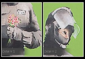 Banksy - Happy SWAT team - nowoczesny obraz na płótnie - 120x80 cm