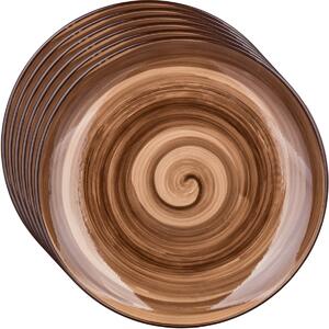 Banquet Zestaw 6 talerzy deserowych Palas 21,5 cm, brązowy