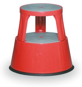 Taboret mobilny stalowy, czerwony