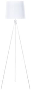 Lampa stojąca biała metalowa na trójnogu z abażurem 149 cm Sambra Beliani