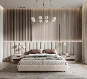 Rama łóżka 180x200 ze ścianką tapicerowaną SALENTO + Pojemnik | Tkaniny i Kolory Do Wyboru