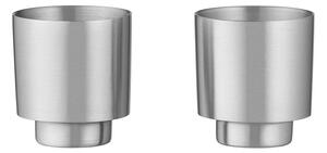 Filiżanki zestaw 2 szt. na espresso/z podwójną ścianką ze stali nierdzewnej w kolorze srebra Makoto Steel – Blomus