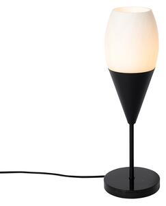 Nowoczesna lampa stołowa czarna z opalowym szkłem - Drop Oswietlenie wewnetrzne