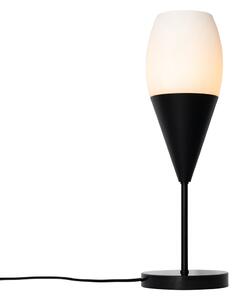 Nowoczesna lampa stołowa czarna z opalowym szkłem - Drop Oswietlenie wewnetrzne