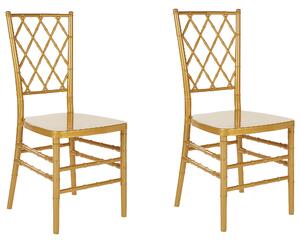 Zestaw 2 krzeseł do jadalni złoty plastikowy Clarion Beliani