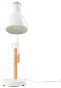 Lampa biurkowa regulowana wysokość metalowy klosz biały Peckos Beliani