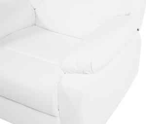 Fotel tapicerowany rozkładany ekoskóra z podnóżkiem grube siedzisko biały Bergen Beliani