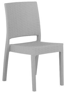 Nowoczesny zestaw mebli ogrodowych prostokątny stół 6 krzeseł jasnoszary Fossano Beliani