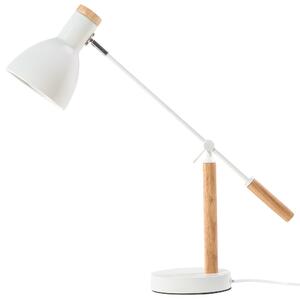 Lampa biurkowa regulowana wysokość metalowy klosz biały Peckos Beliani