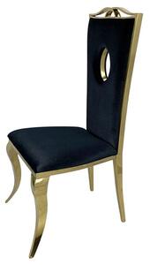 Krzesło Luxury Gold glamour Black - złote krzesło tapicerowane czarne