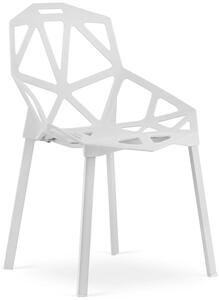 Białe ażurowe dekoracyjne krzesło do stołu - Timori 3X