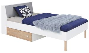 Młodzieżowe łóżko Faro FR15 - 120x200 - biały lux / dąb artisan / szary