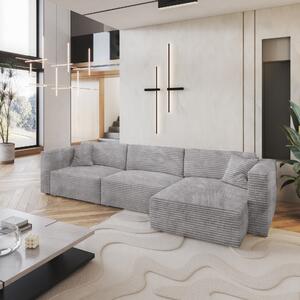 Masseno Narożnik TOLMO z funkcją spania i pojemnikiem na pościel Narozniki L, Rozkładana sofa - Jasnoszary, TILIA 86