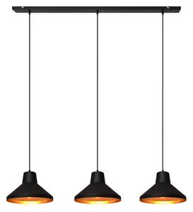 Lampa wisząca loft TRINITY W-L 1805/3 BK-B+GO