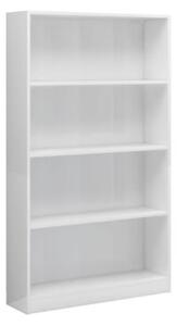 Regał biurowy na książki w białym połysku 142 cm