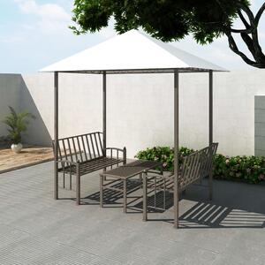 Zadaszenie ogrodowe ze stołem i ławkami; 2,5 x 1,5 x 2,4 m