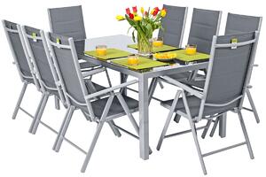 OUTLET - Meble ogrodowe aluminiowe WENECJA MAX Stół 180cm i 8 krzeseł