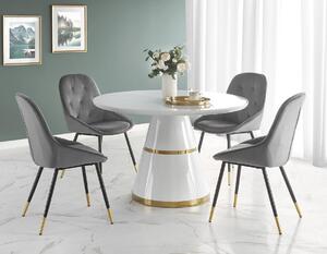 Biały okrągły stół stożkowy glam ø120 cm | Umeblowana.com