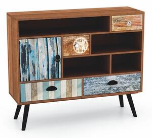 Kolorowa komoda w stylu retro vintage z szufladami | Umeblowana.com