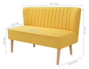 Żółta sofa dwuosobowa z oparciem