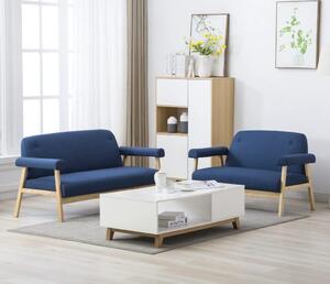 Niebieski komplet wypoczynkowy z sofami