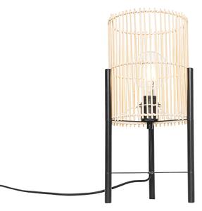 Skandynawska lampa stołowa bambusowa - Natasja Oswietlenie wewnetrzne