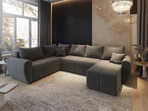 Masseno Narożnik MADISON z funkcją spania i pojemnikiem na pościel Narozniki U, Rozkładana sofa - Szary, SAWANA 05