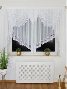 Elegancka firana gotowa z ozdobnym lambrekinem 200x150 cm