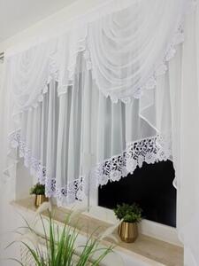 Elegancka firana gotowa z ozdobnym lambrekinem 200x150 cm