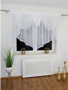 Elegancka firana gotowa z ozdobnym lambrekinem 200x150 cm