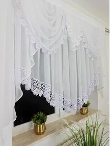 Elegancka firana gotowa z ozdobnym lambrekinem 200x150 cm