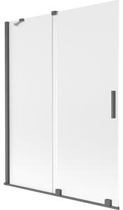 Mexen Velar parawan nawannowy 2-skrzydłowy rozsuwany 130 x 150 cm, szron, gun gray szczotkowany - 896-130-000-31-66