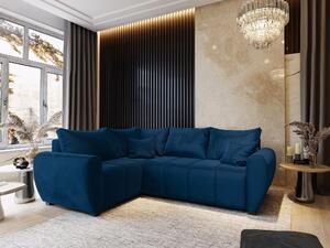Masseno Narożnik MADISON z funkcją spania i pojemnikiem na pościel Narozniki L, Rozkładana sofa - Niebieski, KRONOS 09