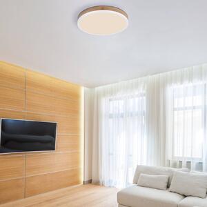 Globo Lampa sufitowa Doro, biały / opal, salon / jadalnia, drewno, nowoczesny
