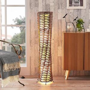 Lampa stojąca Joas Lindby, brązowy / rdzawy, salon / jadalnia, papier / lunolit / lunopal, nowoczesny