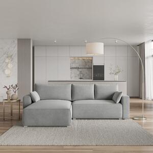 Masseno Narożnik FORIL z funkcją spania i pojemnikiem na pościel Narozniki L, Rozkładana sofa - Jasnoszary, MONOLITH 84
