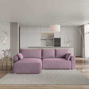 Masseno Narożnik FORIL z funkcją spania i pojemnikiem na pościel Narozniki L, Rozkładana sofa - Wrzosowy, MONOLITH 62