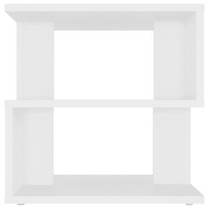 Oryginalny stolik boczny z półkami biały