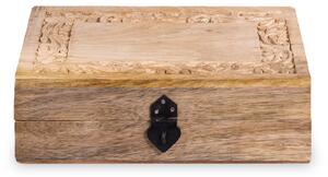 Szkatułka SOMBRE drewniana żłobiona 22x14x8 cm
