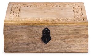 Szkatułka SOMBRE drewniana żłobiona 26x18x10 cm