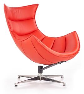 Skórzany fotel gabinetowy wypoczynkowy czerwony