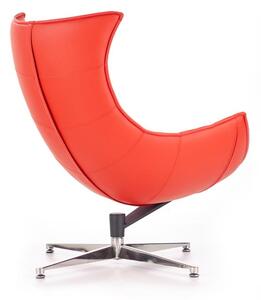 Skórzany fotel gabinetowy wypoczynkowy czerwony