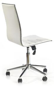 Białe krzesło obrotowe biurowe z przeszyciami
