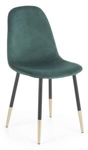 Eleganckie krzesło w stylu glamour butelkowa zieleń