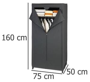 Szafa tekstylna DEEP BLACK, składana garderoba, 160x75x50cm, WENKO