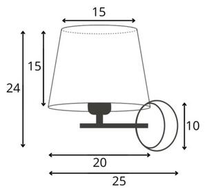 Kinkiet lampa ścienna lampa na ścianę z abażurem stożek SIMPLE