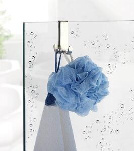 Zestaw dwóch haków na ręczniki VIESTE, podwójny uchwyt do mocowania na drzwiach kabiny prysznicowej - WENKO