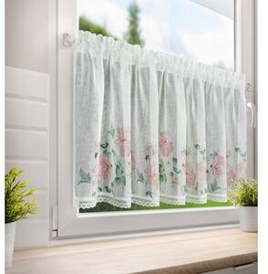 Firana gotowa EUROFIRANY Asteja 150 x 30 cm BiaÅo-rÃ³Å¼owy